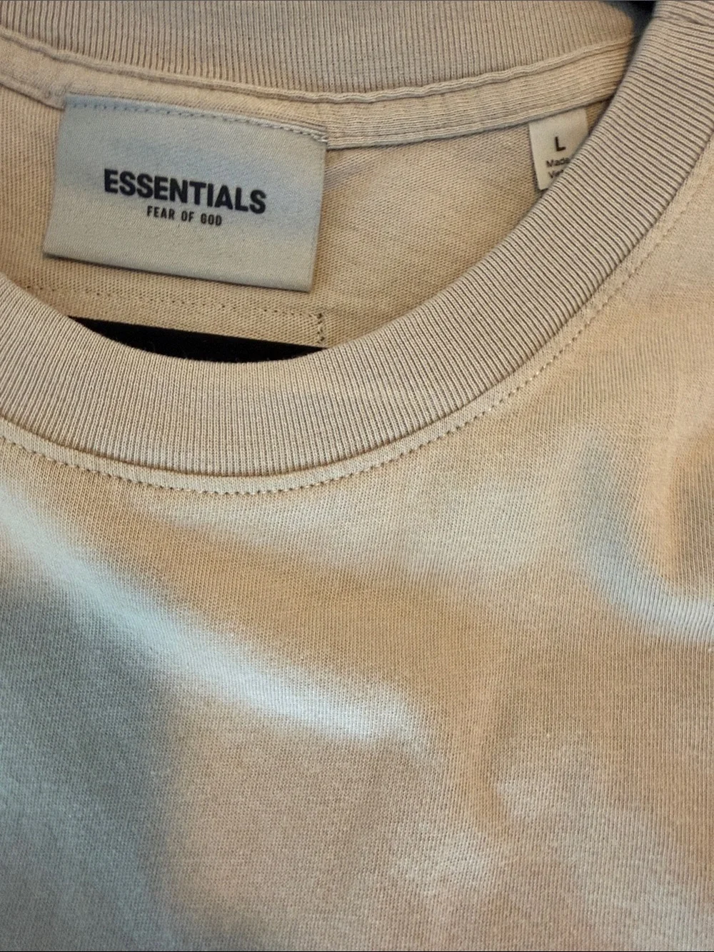 Essentials Men’s Short Sleeve Logo Tee in Sand